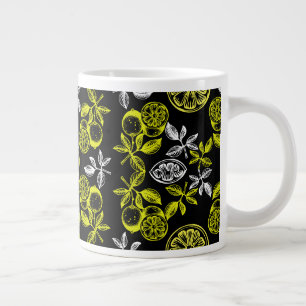  botanische citrus citroenprint grote koffiekop