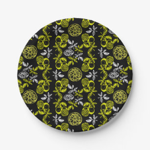  botanische citrus citroenprint papieren bordje
