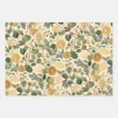 Botanische citrus kerst inpakpapier vel (Voorkant)