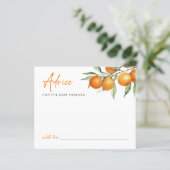 Botanische Citrus Oranje Baby shower advies Kaart (Staand voorkant)