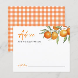 Botanische Citrus Oranje Baby shower advies Kaart