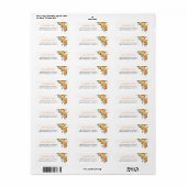 Botanische Citrus Oranje Baby shower retouradres Etiket (Full Sheet)