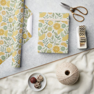 Botanische citrus schijf tuin  cadeaupapier