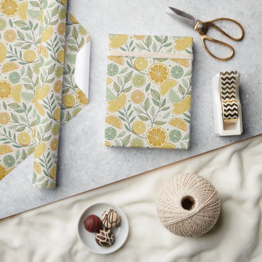 Botanische citrus schijf tuin cadeaupapier (Crafts)