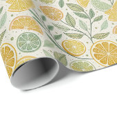 Botanische citrus schijf tuin cadeaupapier (Rol Hoek)