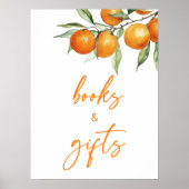 Botanische Citrus Sinaasappel Baby shower Boeken & Poster (Voorkant)