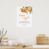 Botanische Citrus Sinaasappel Baby shower Luier Ra Poster (Keuken)