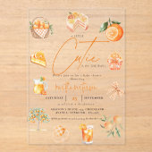 Botanische citrus sinaasappel Cutie Zomer Baby sho Acryl Uitnodigingen (Voorkant)