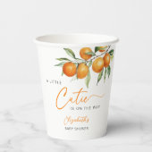 Botanische Citrus Sinaasappel Kleine Cutie Baby sh Papieren Bekers (Achterkant)