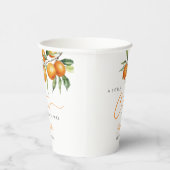 Botanische Citrus Sinaasappel Kleine Cutie Baby sh Papieren Bekers (Rechts)
