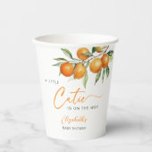 Botanische Citrus Sinaasappel Kleine Cutie Baby sh Papieren Bekers (Voorkant)