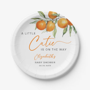 Botanische Citrus Sinaasappel Kleine Cutie Baby sh Papieren Bordje