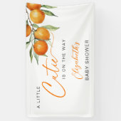 Botanische Citrus Sinaasappel Kleine Cutie Baby sh Spandoek (Verticaal)