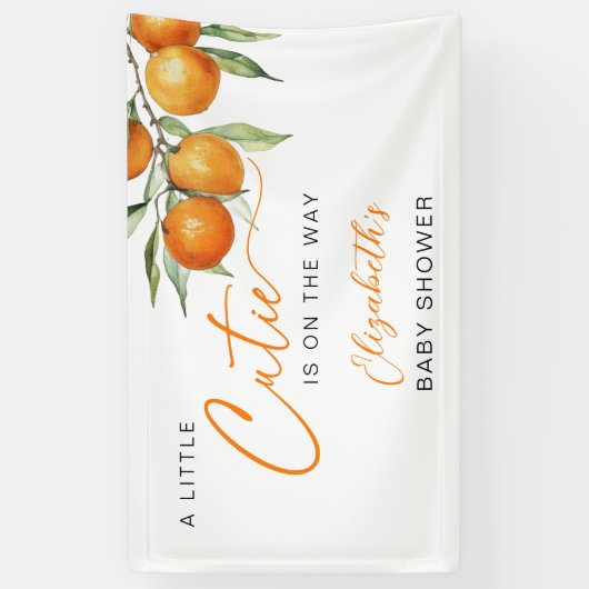 Botanische Citrus Sinaasappel Kleine Cutie Baby sh Spandoek (Verticaal)