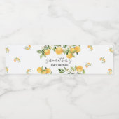 Botanische Citrus Sinaasappel Kleine Cutie Baby sh Waterfles Etiket (Enkel label)