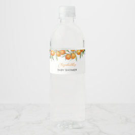 Botanische Citrus Sinaasappel Kleine Cutie Baby sh Waterfles Etiket