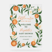 Botanische citrus sinaasappel kleine cutie welkom acryl bord (Voorkant)