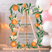 Botanische citrus sinaasappel kleine cutie welkom acryl bord
