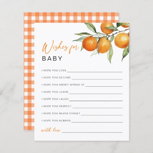 Botanische Citrus Sinaasappel wensen voor Baby Kaa (Voorkant / Achterkant)