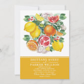 Botanische Citrus Waterverf Bruiloft Kaart (Voorkant)