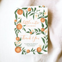 Botanische citrusvruchten oranje baby shower met k