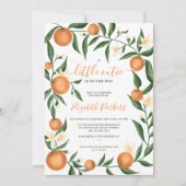 Botanische citrusvruchten oranje baby shower met k kaart (Voorkant)