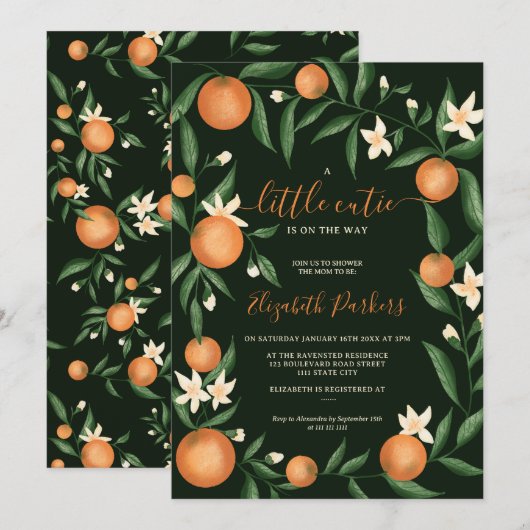 Botanische citrusvruchten oranje kleine stropdas g kaart (Voorkant / Achterkant)