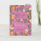 Botanische citrusvruchten oranje kleine stroperroe bedankkaart (Voorkant)