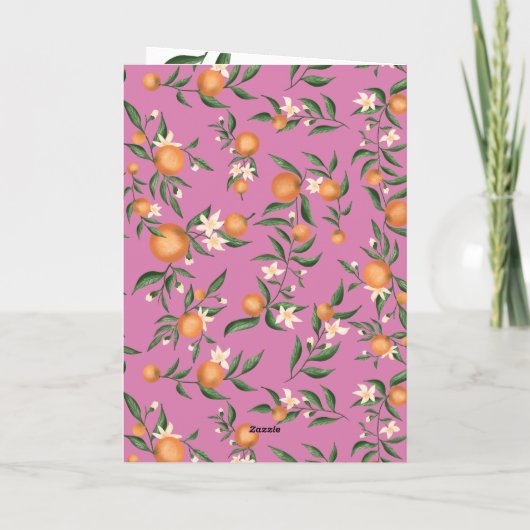 Botanische citrusvruchten oranje kleine stroperroe bedankkaart (Achterkant)