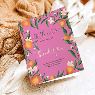 Botanische citrusvruchten oranje kleine stroperroe bedankkaart