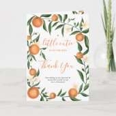 Botanische citrusvruchten oranje kleine stroperroe bedankkaart (Voorkant)