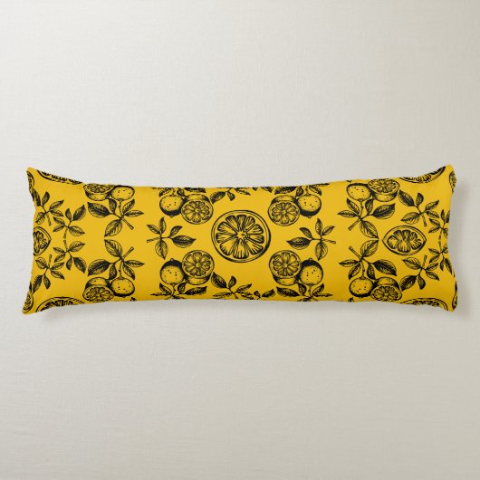 botanische citrusvruchten print lichaamskussen (Voorkant)