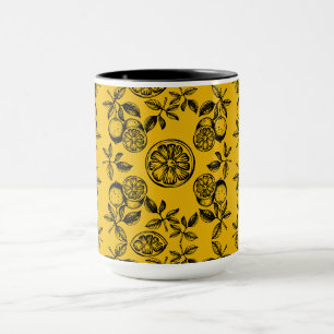 botanische citrusvruchten print mok