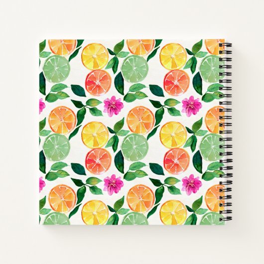 Botanische citrusWaterverf Notitieboek (Achterkant)