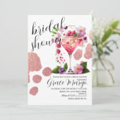 Botanische cocktail Berry Gold Vrijgezellenfeest Kaart (Staand voorkant)