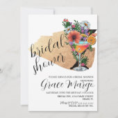 Botanische cocktail Glitter Black Vrijgezellenfees Kaart (Voorkant)