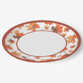 Botanische Cocoa Stripes & Maple Leaves Papieren Bordje (Gekanteld)