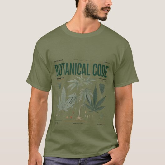 Botanische Code Plantenstudie T-shirt (Voorkant)