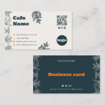 Botanische Coffee Cafe QR Code Zakelijke Kaart