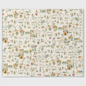 botanische collage cadeaupapier (Vlak)