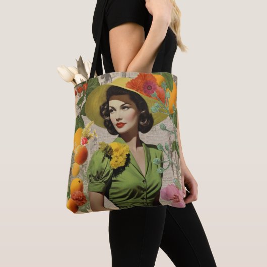  Botanische Collage Canvas tas (Dichtbij)