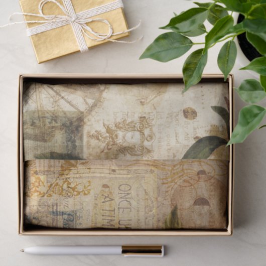  botanische collage tissuepapier (Geschenk)