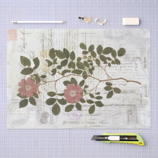 botanische collage - Weefselpapier Tissuepapier (Craft)