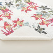 Botanische Columbine Flowers Sherpa Blanket Sherpa Deken (3/4)