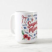 Botanische Coquette Moederdag/Super Moeder Koffiemok (Voorkant links)
