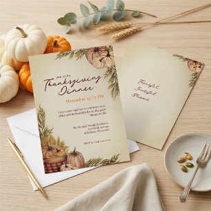 Botanische Cottagecore Friendsgiving Thanksgiving Kaart