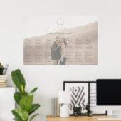 Botanische Crest Foto Bruiloft Zittinggrafiek Poster (Thuiskantoor)