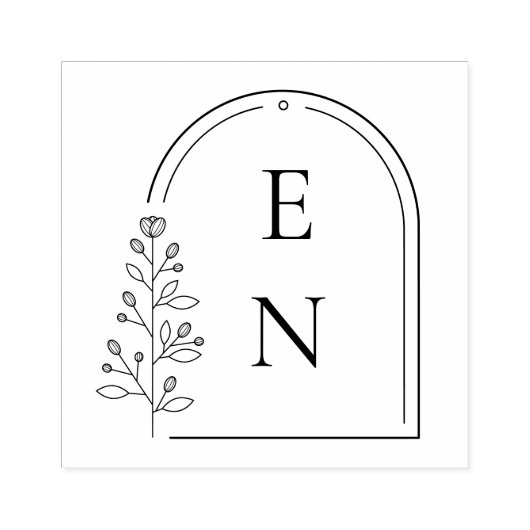 Botanische Crest Monogram | Aangepaste bruiloft Rubberstempel (Afrduk)