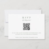Botanische Crest Monogram QR Code Bruiloft RSVP Kaart (Voorkant)