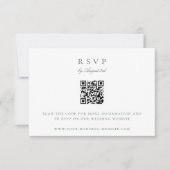 Botanische Crest Monogram QR Code Weddenschap RSVP Kaartje (Voorkant)